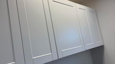 Newly remodeled white kitchen cabinets